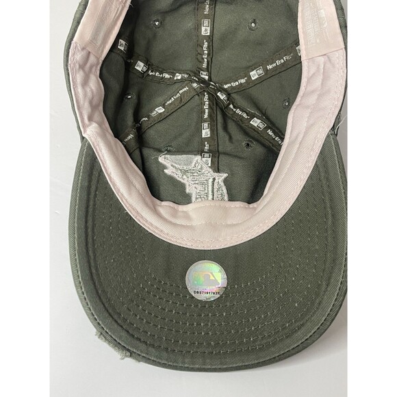 Florida Marlins Women's Olive Green Distressed Light Pink Adjustable Vintage - Picture 6 of 7